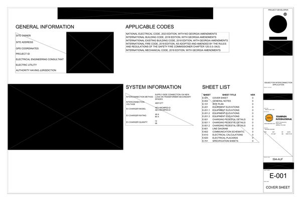 E-001 Cover Sheet